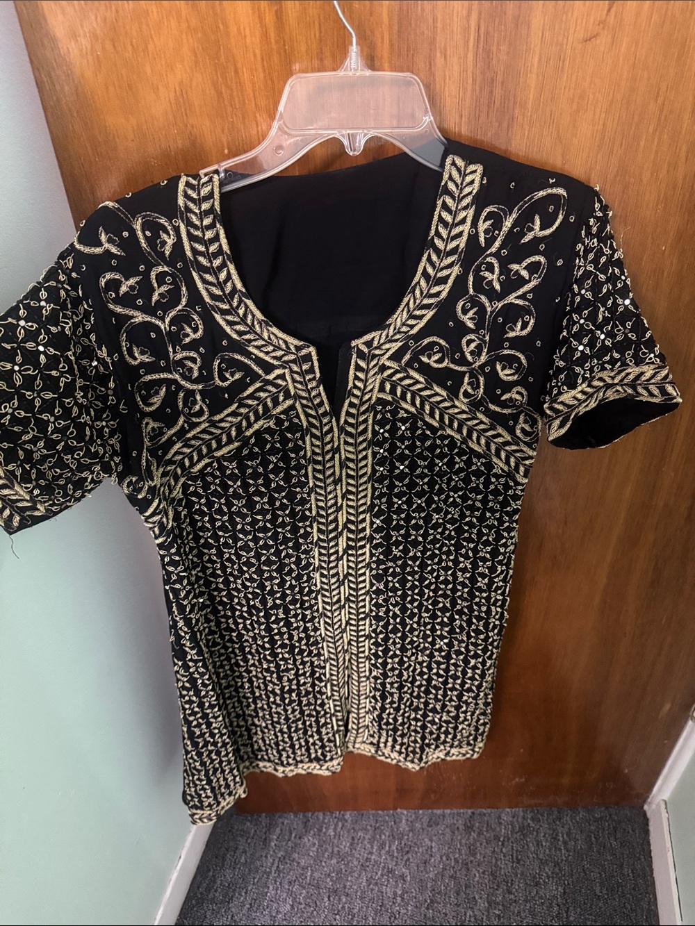 Black & Gold Salwar Indowestern top